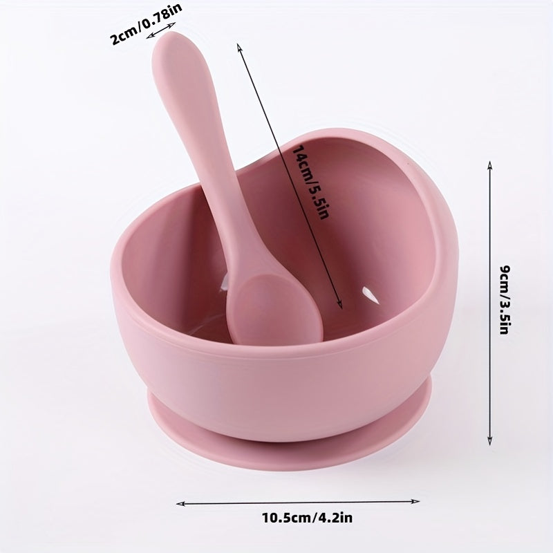 The Ultimate Baby Bowl Set: Anti-Drop Silicone Bowl, Spoon, and Cutlery - Portable and Anti-Slip, Halloween Christmas Thanksgiving Day Gift