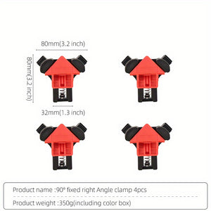 4pcs Woodworking Right Angle Clamps - Perfect For Picture Frames, Fish Containers & More!