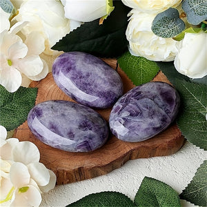 Natural Amethyst Therapeutic Crystal Gem Amethyst Decorative Energy Balance Therapy Polishing Stone Palm Stone Mediation Gift