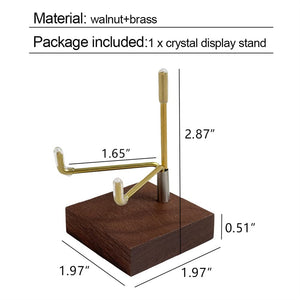 A.B Crew Adjustable Brass Crystal Display Stand with Wooden Base Rock Display Holder Mineral Display Easel Metal Display Frame for Geodes Fossils Stones Spheres Agate