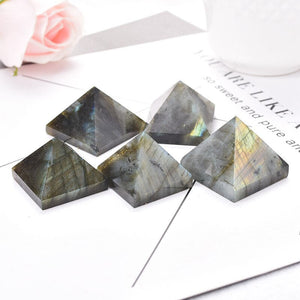 Natural Crystal Pyramid Quartz Labradorite Healing Stone Chakra Reiki Obelisk Meditation Crystal Point Home Decoration Crafts