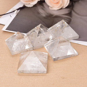 Natural Crystal Clear Quartz Pyramid Quartz Healing Stone Chakra Reiki Crystal Point Tower Home Decor Meditation Ore Mineral