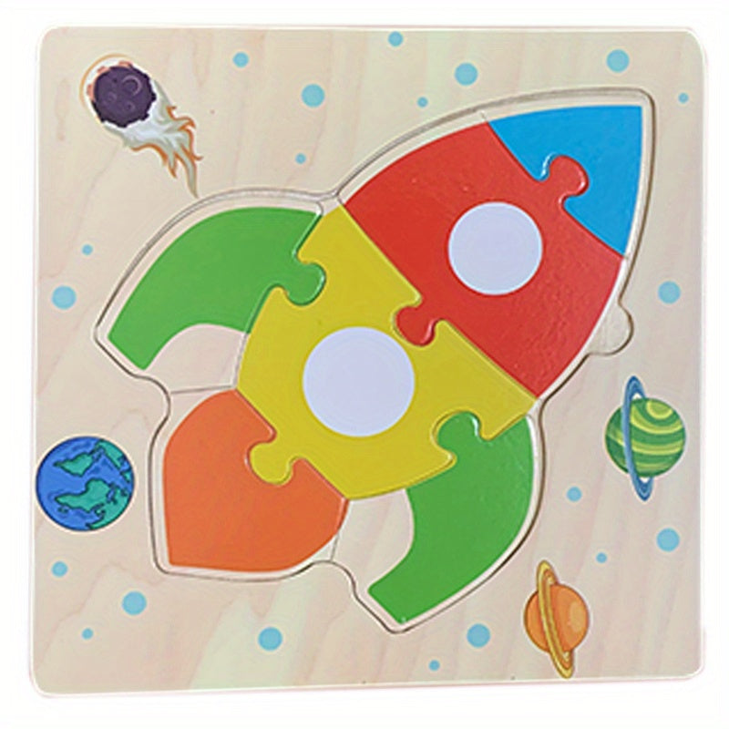 Delightful Wooden Puzzle Set For Early Education - Cartoon Animal Transportation Puzzles For Babies 1-4 Years Old,Halloween/Christmas Gift