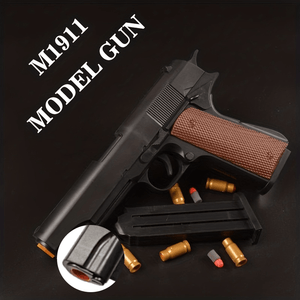 (Upgraded Won't Be A Card Shell) 48pcs M1911 Toy Gun Set (1 Toy Gun + 24 Egg Shell + 20 Bullets + 1 Silencer + 2 Bullet Clips) Halloween Tha