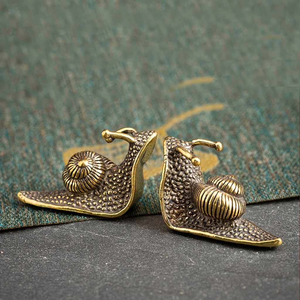 Vintage Brass Snail Decor Small Ornament Art Work Crafts