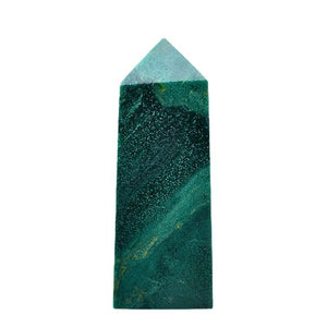 Green Silky Fluorite Crystal Tower Reiki Healing Meditation Chakra 4 Sides