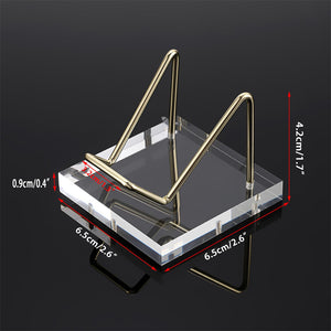 Metal Display Stand with Acrylic Base - Small Easel Stands for Geodes Rock Mineral Agate Fossil Coral Crystals Seashell and Small Collectibles