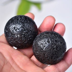 1pc Natural Volcanic Stone Ball Crystal Ball For Home Decoration - Black Natural Quartz Ball 40mm