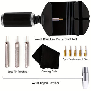 11pcs Watch Link Removal Tool Kit, Watch Band Tool Strap Chain Pin Remover Repair Tool Kit For Watch Band Strap Adjustment, Watch Bracelet S