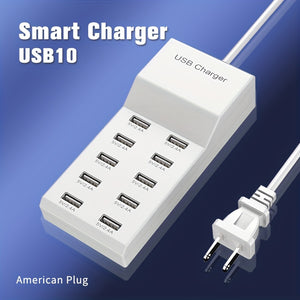 USB Multi-port Charger 5V2.4A 10-port Mobile Phone Fast Charging Socket Multi-function Universal Fast Adapter,USB Wall Charger 10-Port USB C