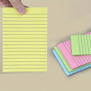 Color-Coded 100-Sheet Sticky Note Pads - Oblong, Portable Memo Blocks for Office, School, Home