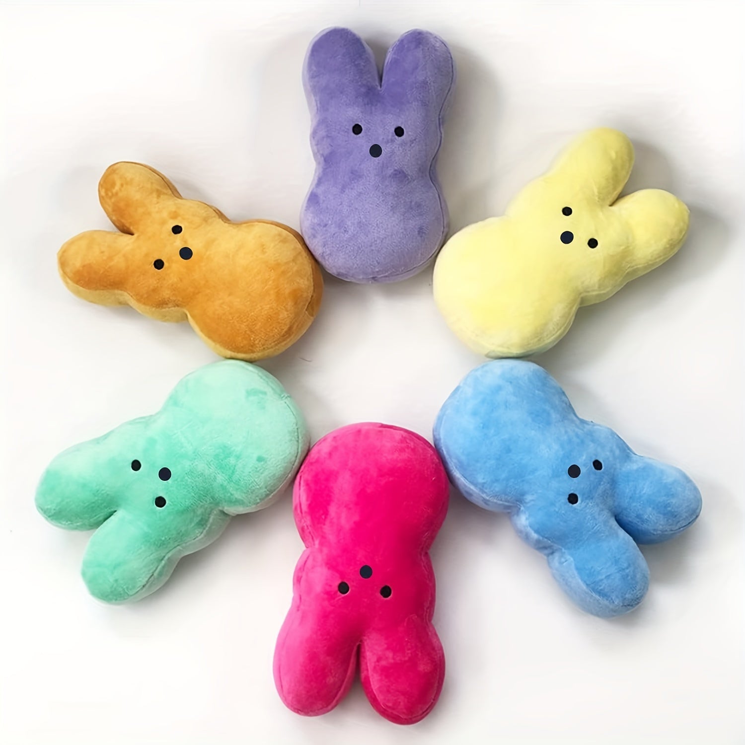 Akkun Plush Easter Bunnies 6-Pack - 13cm Adorable, Soft and Comforting Stuffed Animal Pillows for Festive Home Decor