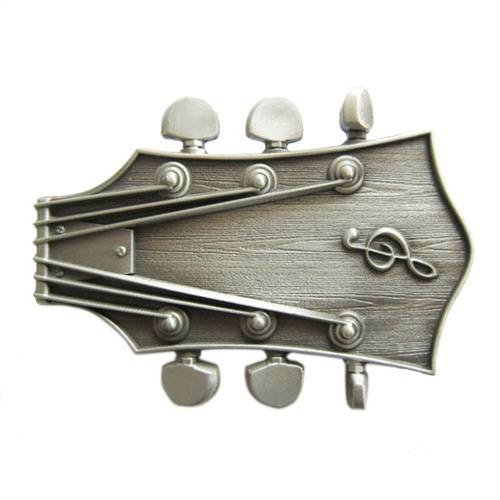 Western Men Zinc alloy Leather Belt Buckle Silver Guitar Music shape Pattern US Local Shipping