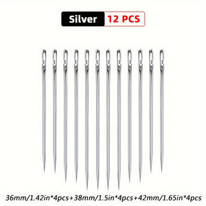 12pcs Self-Threading Hand Sewing Needles for Easy Darning and Stitching - Convenient Side Opening Design - Essential Sewing Accessories