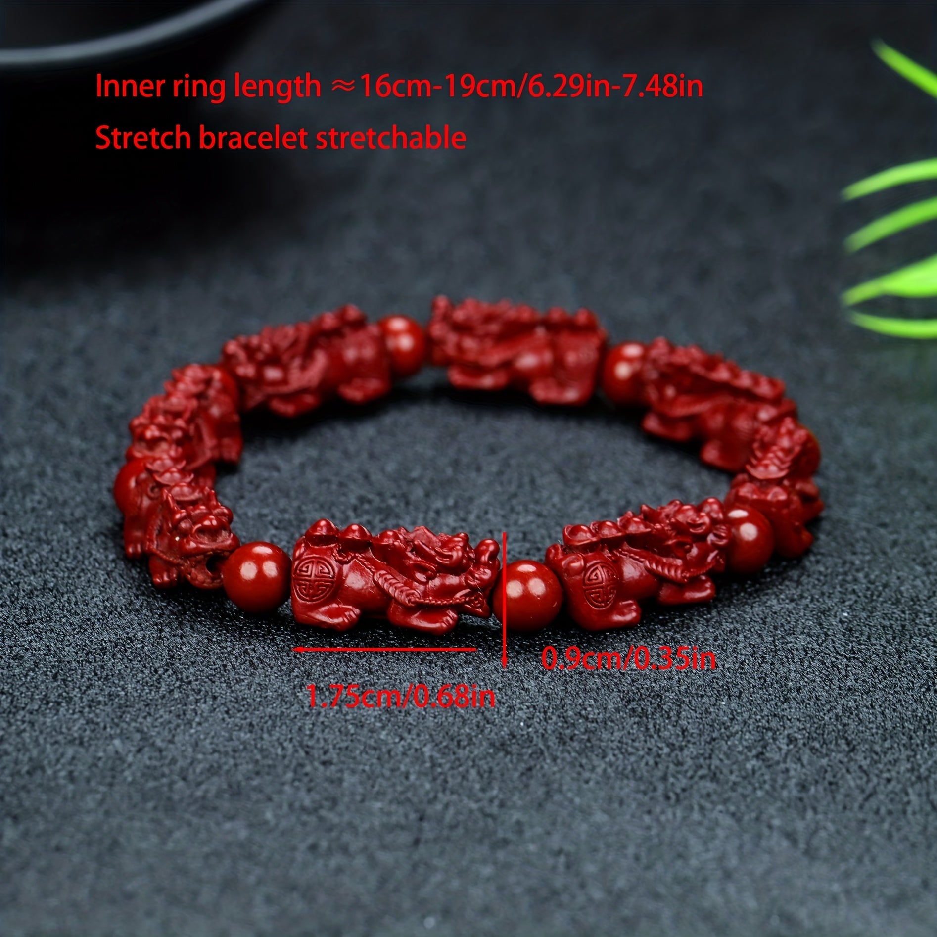 Natural Cinnabar Bracelet Pixiu Bracelet Ethnic Bracelet Good Luck Bracelet