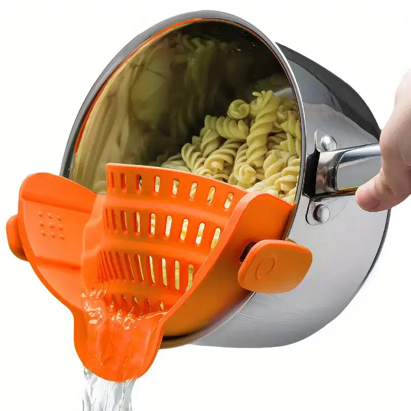 1pc Adjustable Silicone Clip-On Strainer,Pot Strainer And Pasta Strainer，Vegetable & Fruit Drainage Basket，The Perfect Kitchen Accessory For