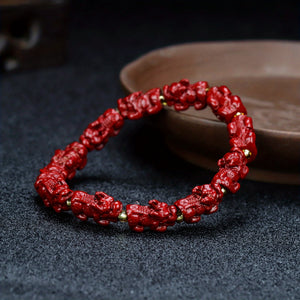 Natural Cinnabar Bracelet Swallowing  Monster Bracelet National Wind Bracelet Men And Women Bracelet