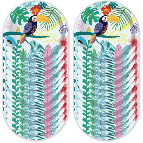 Hawaii Flamingo Paper Plates Party Supplies Toucan Disposable 68PCS Set US Local Shipping