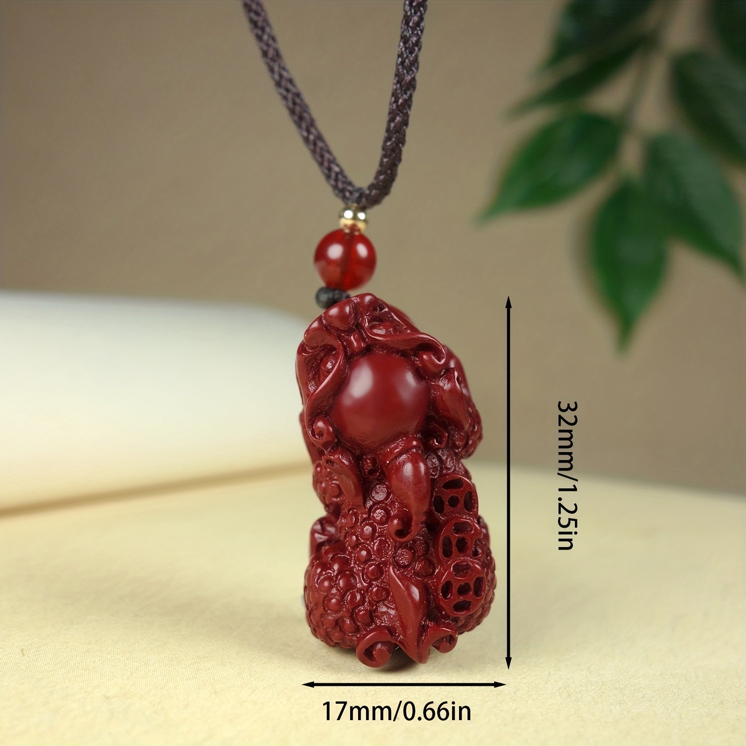 Cinnabar Pixiu Pendant Necklace ,Money Pixiu Men's And Women's Protective Necklace