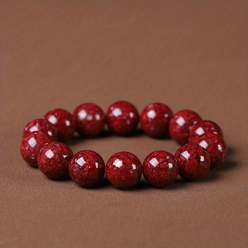 1pc Cinnabar Red Bracelet For Men And Women Good Luck Attract Wealth Best Gift For Friends Family Casual Daily Wear