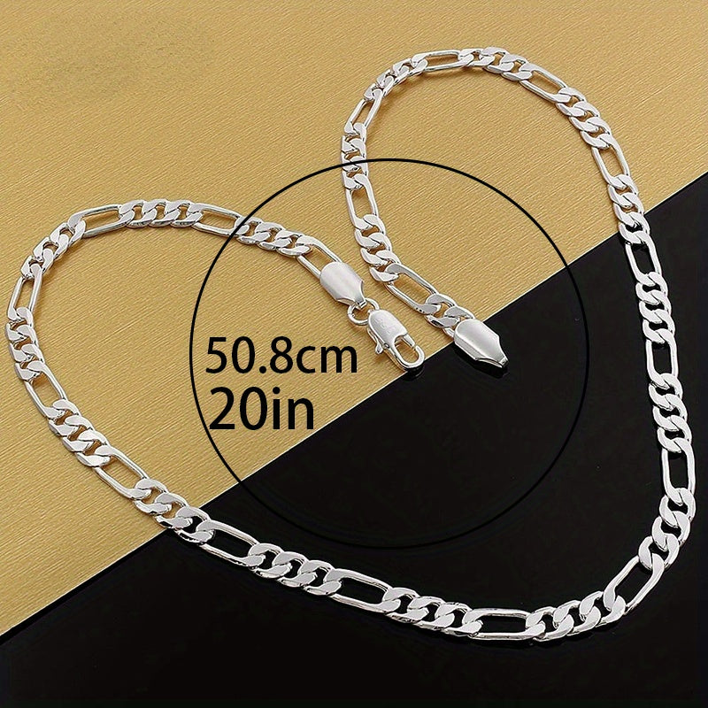 2023 New High Quality Mens Flat Chain Alloy Silver Necklace - Perfect Gift for Weddings & Birthdays! Christmas Halloween Gifts