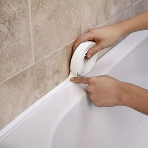 Waterproof Mildew-Resistant Caulk Strip: Easy-Install, Stain-Proof Seal for Bathroom & Kitchen Surfaces, White Self-Adhesive Tape for Tubs,