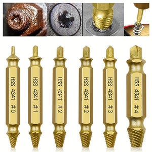 6pcs Damaged Screw Extractor Speed Drill Bit Extractor Drill Set Easily Take Out Screw Tools Broken Stripped Screw Bolt Remover