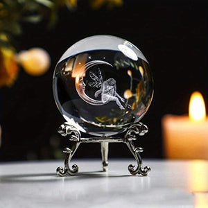 1pc Moon Girl Crystal Round Holiday Gift Desktop, Home Creative Small Ornaments, Bedroom Living Room Decoration Crafts, Home Decor,Christmas