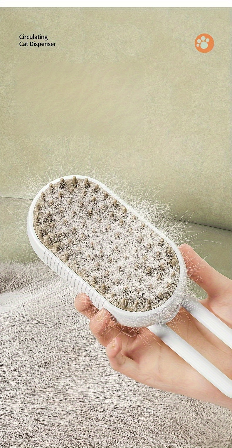 3-in-1 Steamy Pet Brush: Ultimate Grooming & Massage for Cats & Dogs - Happy, Healthy Fur