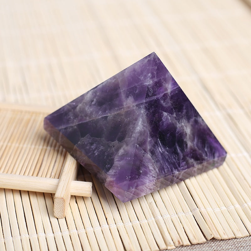 Pyramid-Finest Big Dream Amethyst Quartz Crystal Gemstone 2.17\ Carved Pyramidal Crystal Healing Crafts