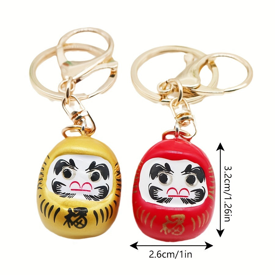 1PC Cartoon Tumbler Shaped Key Chain Doll Prayer Pendant For Good Luck Couple Bag Star Pendant Key Chain