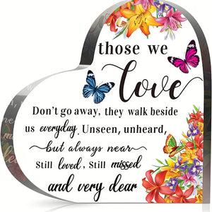 1pack, Sympathy Gifts, Memorial Bereavement Gifts, Acrylic Heart Condolence Gifts, Loss Of Loved One, Loss Of Father, Loss Of Mother Remembrance Gifts (Butterfly Style, 4 X 4 X 0.4 Inch)