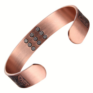 1pc Copper Bracelet For Men, Enhanced Magnetic Bracelets For Men With 3500 Gauss Magnets, Pure Copper Jewelry Adjustable Cuff Bangle