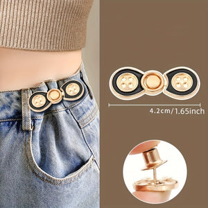 4 Sets Pant Waist Tightener, Detachable Jean Buttons For Loose Jeans, No Sew And No Tools Button Pins For Jeans, Adjustable Jean Buttons Pin