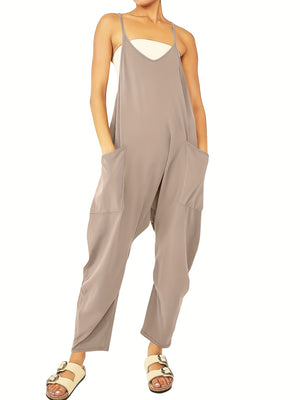 Chic Breezy Cami Jumpsuit - Solid Color, Versatile & Comfortable - Perfect for Spring & Summer Days, Women’s Fashion