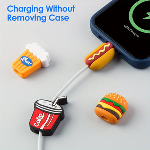 10PCS Cute Fruit Animal Charging Buddies, Charger Cable Protect Sets Compatible For IPhone IPad Only