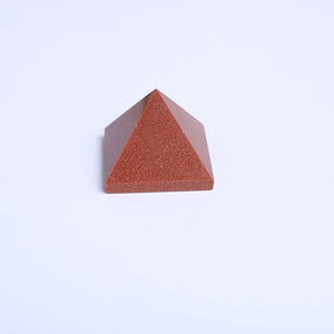 Pyramid-Finest Big Shining Golden Aventurine Gemstone 1.18\ Carved Pyramidal Crystal Healing Crafts