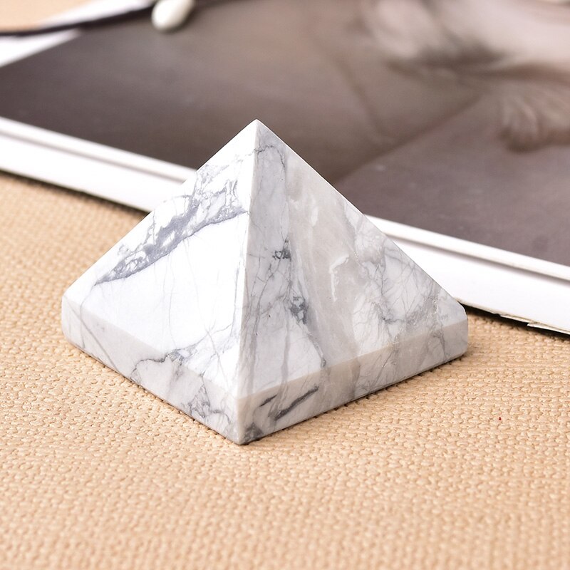 1PC Natural Crystal Pyramid White Turquoise Reiki Healing Stone Crystal Point Tower Crafts Ornaments Home Decoration Energy