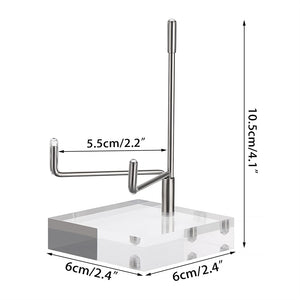 Adjustable Metal Arms Display Stand Easel with Acrylic Base Small Display Easel Holder for Fossil Coral Geodes Rock Mineral Agate Crystals Seashell and Small Collectibles