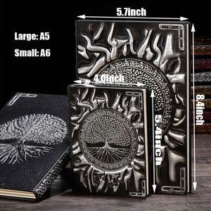 1pc Vintage Tree Of Life A5/A6 Diary Notebook Journals Handcraft Embossed Leather Diary Bible Book Travel Planner School Office Gift With 10