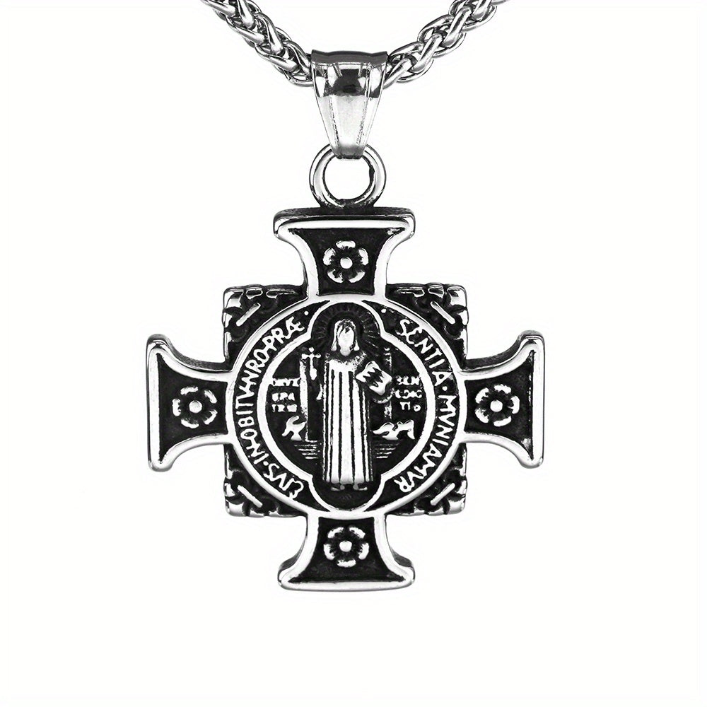 Vintage Jewelry Stainless Steel Pendant With Chain Cross Trend Clothing Accessories Non-rusting Non-allergic Pendant Necklace