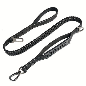 Dog Leash With Comfortable Padded Handle And Highly Reflective Threads, 4-6FT Stretch Dog Leash For Medium Large Dogs Training Walking