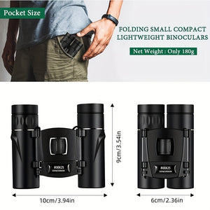 1pc 800x25 Binoculars Long Range Telescope HD Zoom Portable Folding Low Light Night Vision Monocular 4K For Outdoor Hunting Tourism Camping