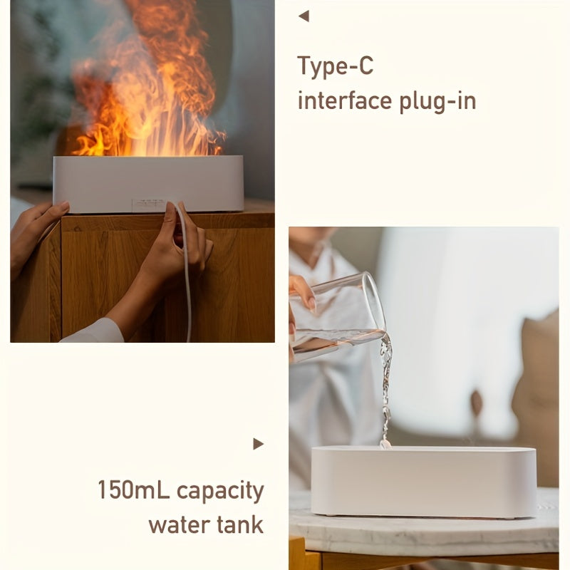 150ml Seven-Color Flame USB Aromatherapy Humidifier With Timing Function And Automatic Power-Off