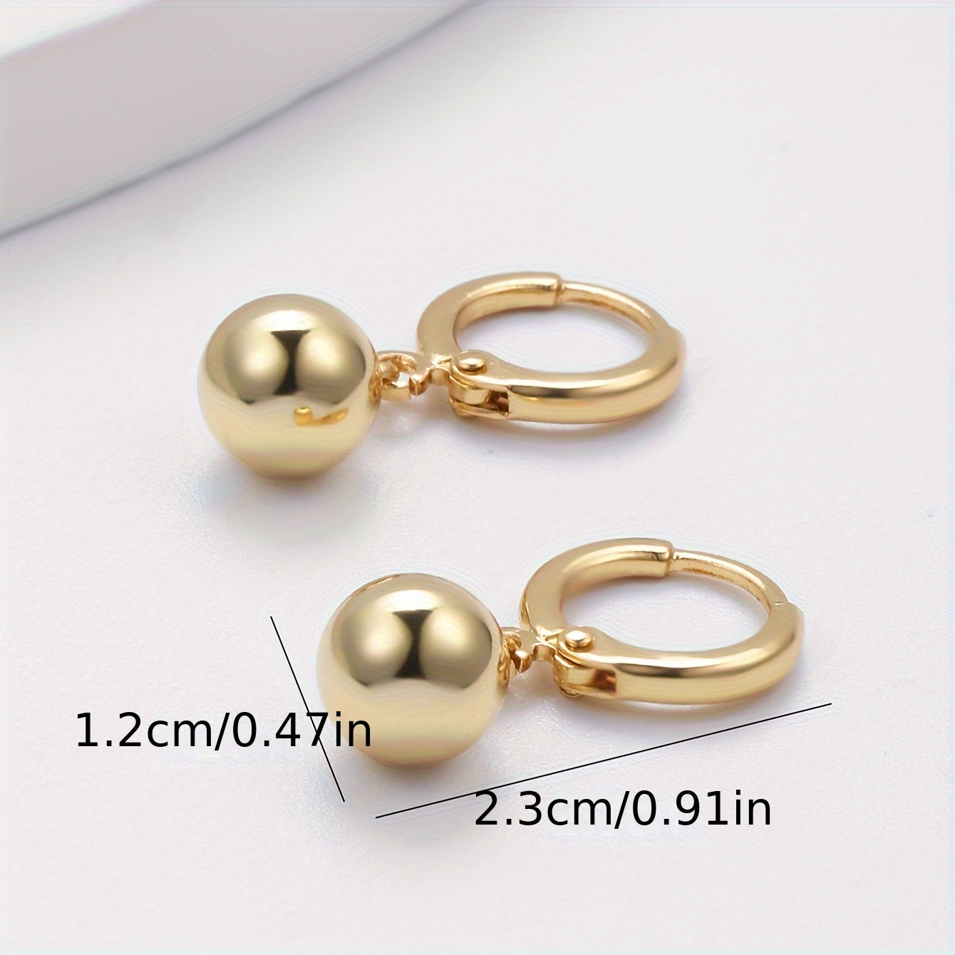 1pair Women's Trendy Fashion Round Ball Dangle Earrings