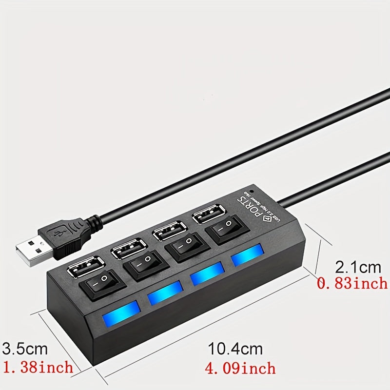 1pc 4/7ports USB Connector For Computer Mouse Keyboard Memory Card Independent Switch Universal Hub