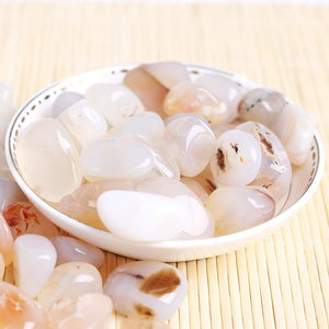 1/2 lbs White Agate Crystal Tumbled Rocks Polished Gravel Stones - 0.19" to 0.39" Avg.