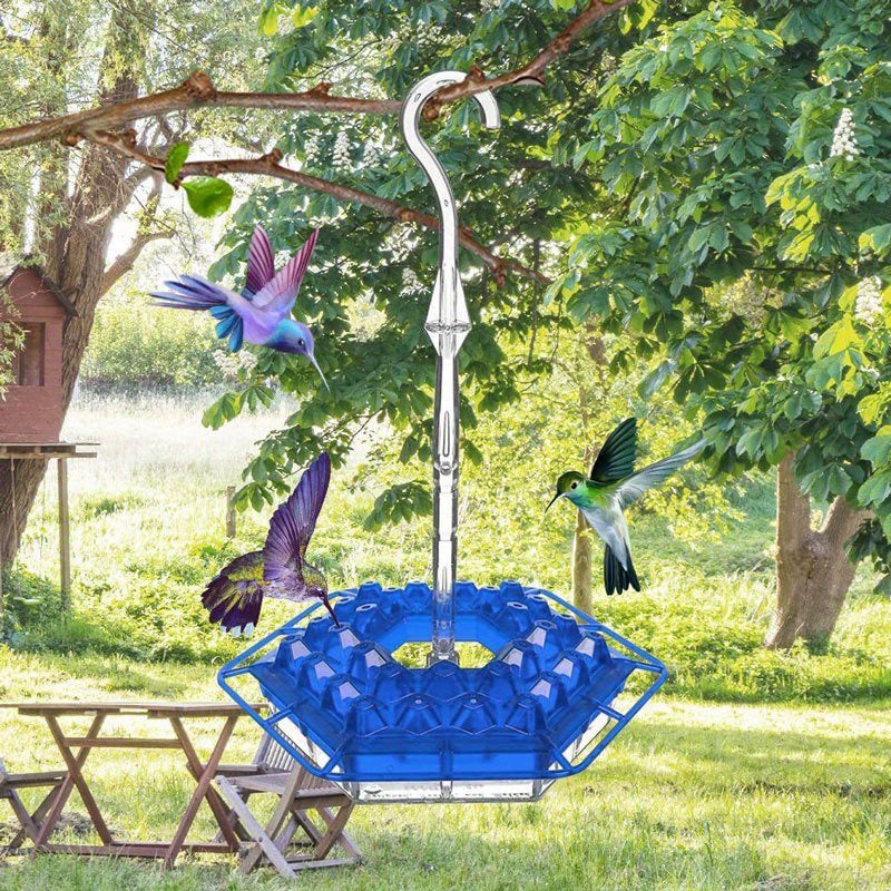 1pc Hummingbird Feeders For Outdoors Hanging, Garden Wild Bird Feeder Humming Birds Feeders Outside, Plastic Saucer Feeder And 30 Feeding Po