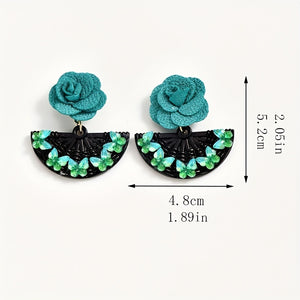 Geometric Scalloped Flower Butterfly Earrings Creative Ear Jewelry For Women Girls