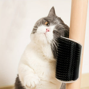 Wall-Mounted Cat Self Groomer with Massage Comb Brush - Perfect for Kitten and Puppy Grooming and Relaxation